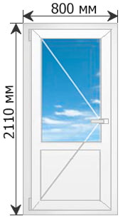 Входная пвх дверь 2110 на 800 мм, цена двери