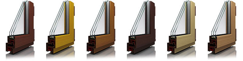Ламинация профиля Минске, цветные окна